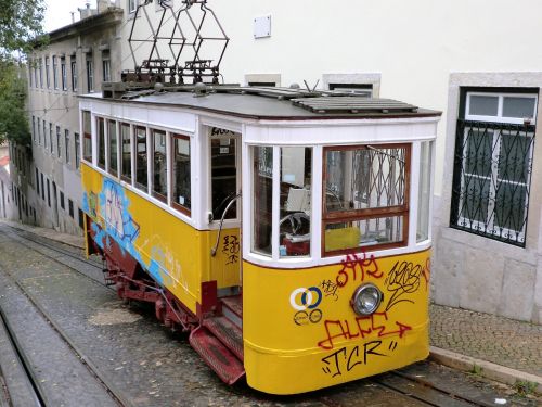 Transportas, Tramvajus, Lisbonas, Bėgiai, Viešasis Transportas