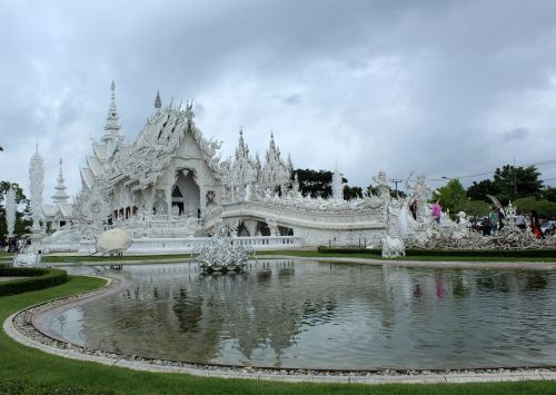 Kelionė,  Architektūra,  Vanduo,  Ežeras,  Atspindys,  Balta Šventykla,  Chiang Mai,  Tailandas,  Ramybė,  Be Honoraro Mokesčio