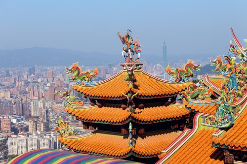 Kelionė,  Šventykla,  Stogo,  Architektūra,  Dangus,  Taipėjus,  Taivanas,  Taipei 101