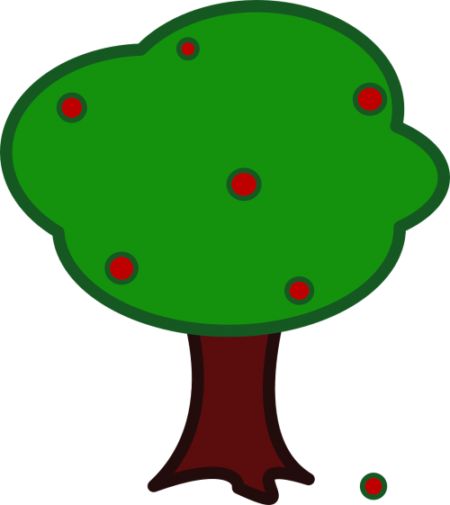 Medis, Obuoliai, Žalias, Raudona, Prinokę, Vaisiai, Saldus, Gamta, Nemokama Vektorinė Grafika