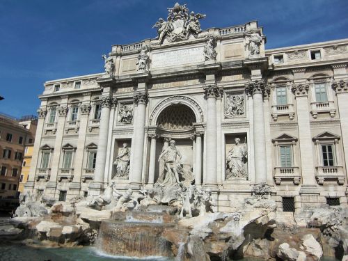 Trevi Fontanas, Roma, Italy, Fontana Di Trevi, Fontanas, Architektūra, Romėnų, Paminklas