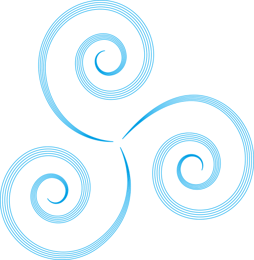 Triskell, Simbolis, Keltų, Logotipas, Geometrinis, Mėlynas, Triskele, Nemokama Vektorinė Grafika