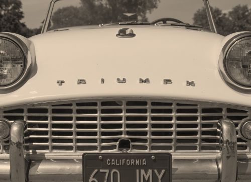 Triumfas, Automobilis, Švyturys, Kalendorius, Priekyje, Sepija, Vintage, Senas, Kalifornija