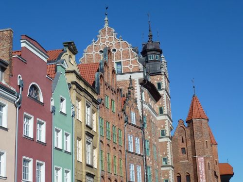 Trojmesto, Gdańsk, Lenkija, Architektūra, Miestai, Pastatai, Spalvos