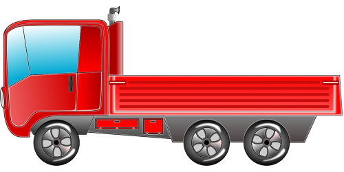 Sunkvežimis, Sunkvežimis, Transportas, Raudona, Transporto Priemonė, Gabenimas, Nemokama Vektorinė Grafika