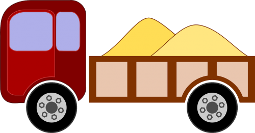 Sunkvežimis, Gabenimas, Transporto Priemonė, Smėlis, Savivartis, Savivartis, Nemokama Vektorinė Grafika