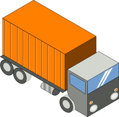 Sunkvežimis, Sunkvežimis, Gabenimas, Konteineris, Transporto Priemonė, Dyzelinas, Nemokama Vektorinė Grafika
