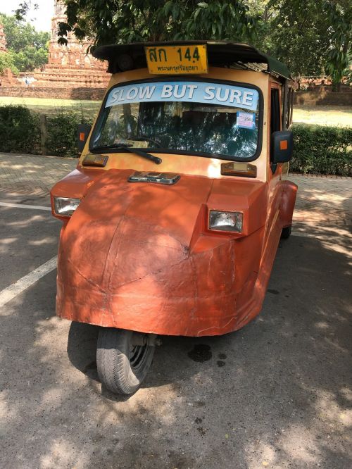 Tuktuk, Tailandas, Ayuttaya, Taksi, Transporto Priemonė