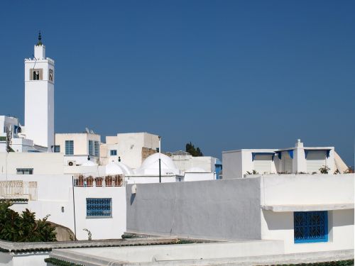 Tunisas, Minaretas, Senamiestis, Mėlynas, Baltos Sienos, Istoriškai, Istorinis Išsaugojimas, Carthage