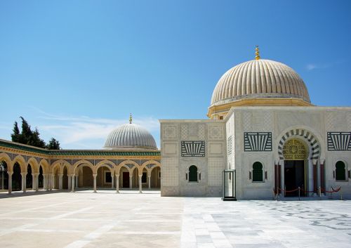 Tunisas, Monastiras, Mauzoliejus, Bourghiba, Mečetė, Kapas, Arcade, Esplanade, Stulpeliai