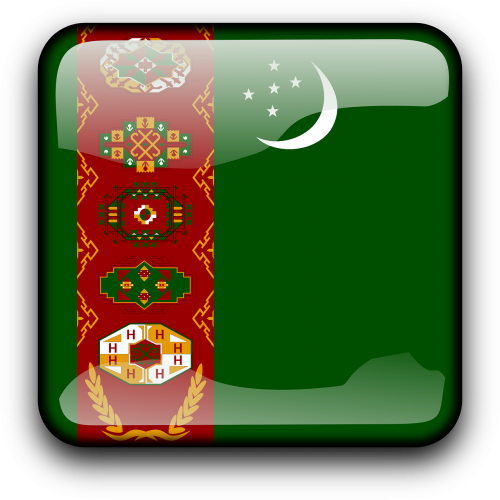 Turkmėnistanas, Vėliava, Šalis, Tautybė, Kvadratas, Mygtukas, Blizgus, Nemokama Vektorinė Grafika