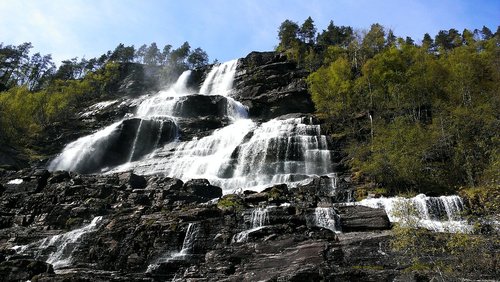 Tvindefossen,  Krioklys,  Pobūdį,  Riaumojimas Krioklys,  Skandinavija,  Vandens,  Kraštovaizdis,  Kriokliai