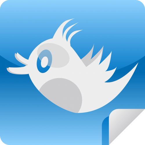 Čivināšana, Twitter, Lipdukas, Paukštis, Žvilgsnis, Socialinis, Mėlynas, Nemokama Vektorinė Grafika