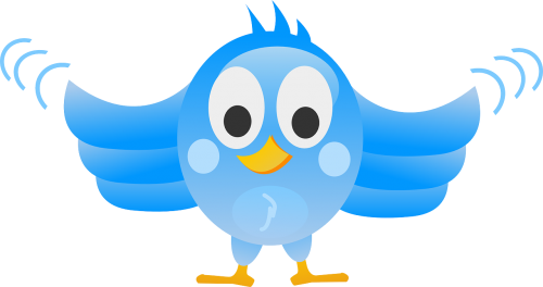 Tweeting, Twitter, Paukštis, Mėlynas, Žvilgsnis, Čivināšana, Sparnai, Plakimas, Klaidingas, Nemokama Vektorinė Grafika
