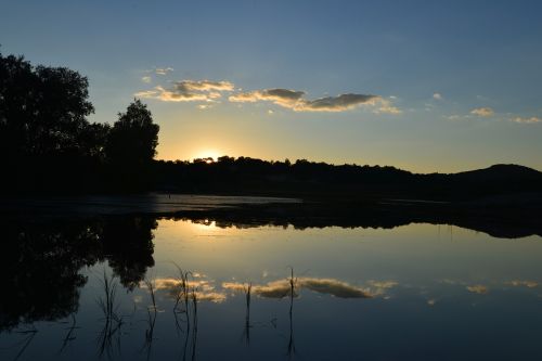 Twilight, Ežeras, Atspindys, Kraštovaizdis, Kraštovaizdis, Prairie