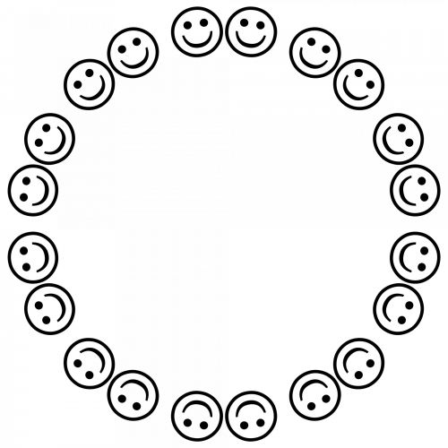 Smiley,  Dvyniai,  Ratas,  Kaleidoskopas,  Simetriškas,  Piešimas,  Juoda,  Balta,  Twin Smiley