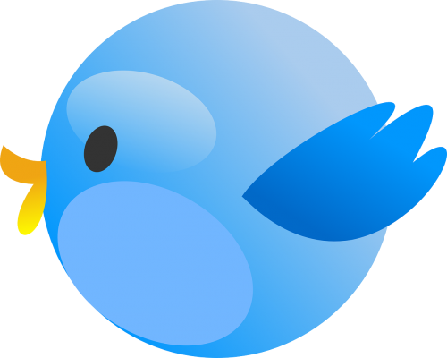Twitter, Čivināšana, Paukštis, Mielas, Mėlynas, Nemokama Vektorinė Grafika