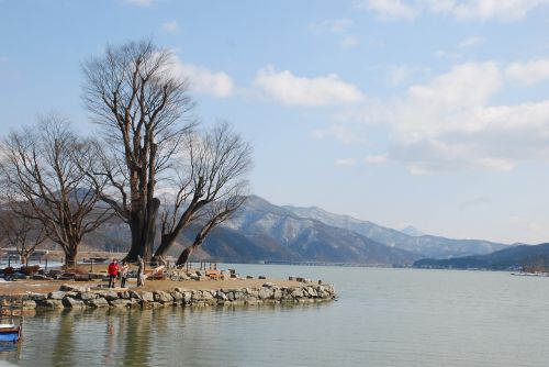 Du Vandens Galvutė, Korėja, Žiema, Kraštovaizdis, Upė