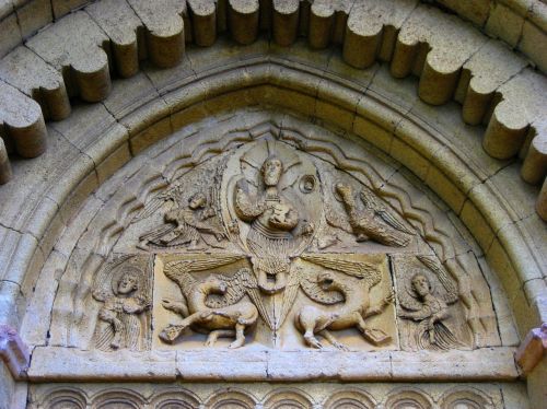 Tympanas, Ganagobie Abbey, Benediktinas, Vienuolynas, Alpes De Haute-Provence, France