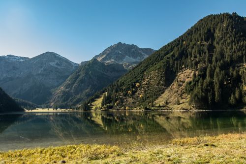 Tyrol, Bergsee, Vilsalpsee, Alpių, Vilsalpseeberge, Kalnai, Tannheim, Vanduo, Gamta, Austria, Kraštovaizdis