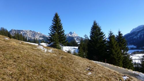 Tyrol, Tannheimertal, Raudona Flüh, Gimpelis, Žiema, Pavasaris