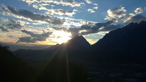Tyrol, Karwendel, Alpių, Kalnai, Austria, Intalto Slėnis, Saulėlydis, Nuotaika