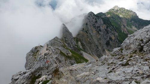 Tyrol, Tannheimertal, Friedbergo Alpinistinė Virvė, Schartschrofenas, Kalnai
