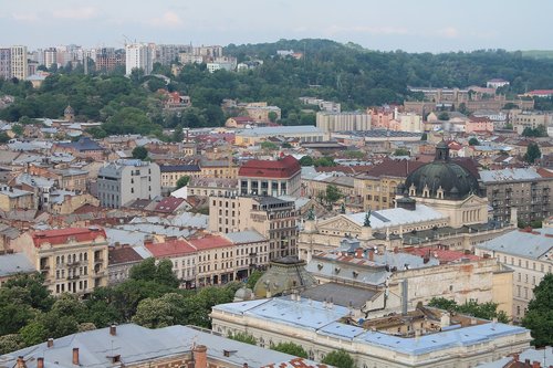 Ukraina,  Lvovo,  Panorama,  Miesto Centras,  Senamiestis,  Lankytini Objektai,  Architektūra