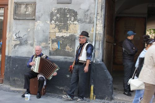 Ukraina, Lviv, Gatvės Muzikantai