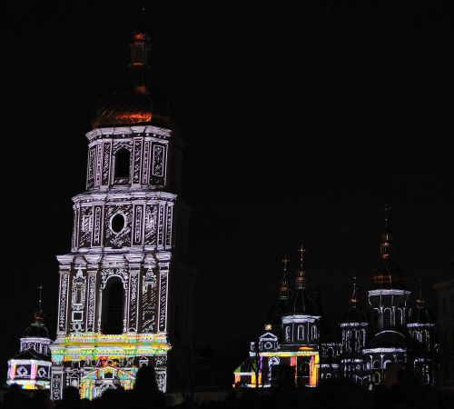 Ukraina, Kiev, Šv. Sofijos Katedra, Šventykla, Katedra, Unesco, Naktis
