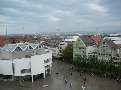 Ulm, Richardo Meiero Konstrukcija, Katedros Aikštė, Miesto Namas, Debesuotumas, Panoraminis Vaizdas Iš Katedros