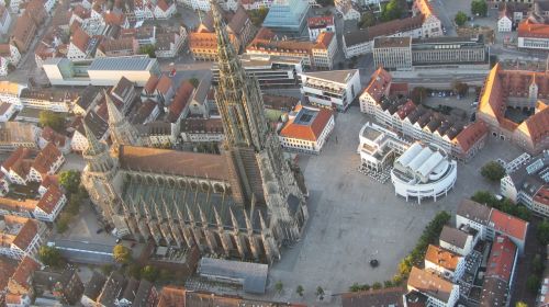 Ulm, Münsteris, Dom, Bokštas, Ulmi Katedra, Pastatas, Oro Vaizdas