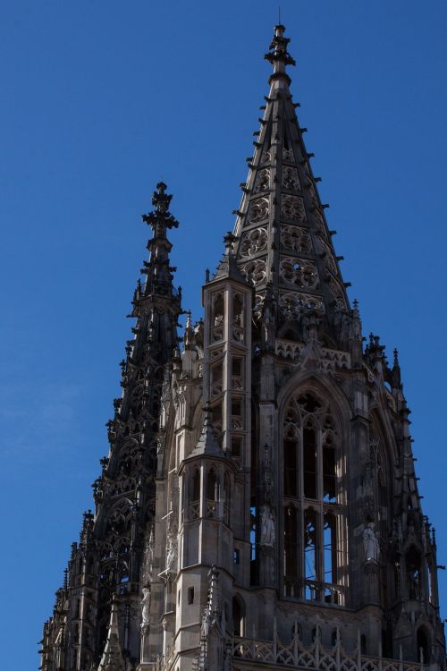 Ulmi Katedra, Architektūra, Pastatas, Bažnyčia, Rytinis Bokštas, Pagrindinis Bokštas Už Jo, Mėlyna Perliuota
