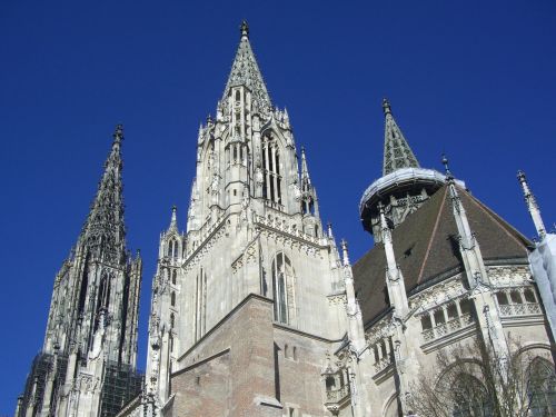 Ulmi Katedra, Pastatas, Bažnyčia, Gotika, Architektūra, Bokštas, Bokštas, Ulm, Dangus, Mėlynas