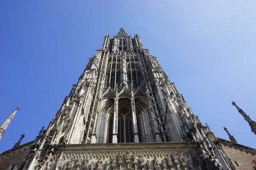 Ulmi Katedra, Bokštas, Priekinė, Priekinis, Ornamentas, Pastatas, Bažnyčia, Münsteris, Dom, Katedra, Architektūra