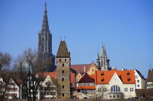 Ulmi Katedra, Metzgerturm, Ulm, Miesto Vaizdas, Münsteris, Pastatas, Namai, Stogai