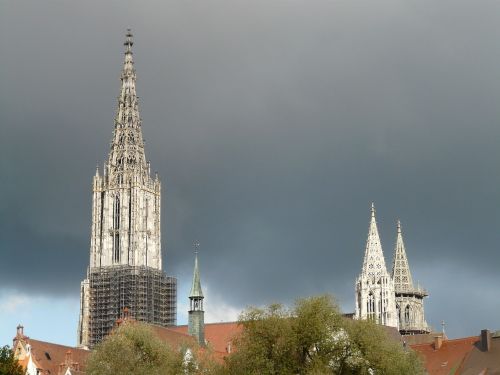 Ulmi Katedra, Pastatas, Münsteris, Ulm, Bažnyčia, Dom, Bokštas, Architektūra, Spire, Aukštas, Audra, Persiųsti, Griauna