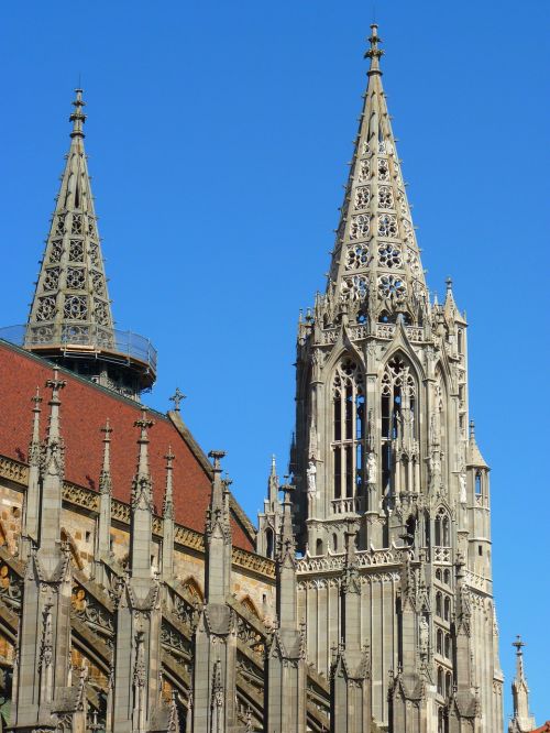 Ulmi Katedra, Pastatas, Bažnyčia, Mėlynas, Dangus