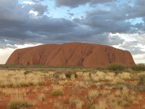 Uluru, Ayers Rock, Australia, Outback, Australian Outback, Saulėlydis, Lietus Ant Uluru