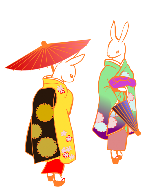 Skėtis, Kimono, Japonija, Maiko, Triušis, Japoniškas Stilius