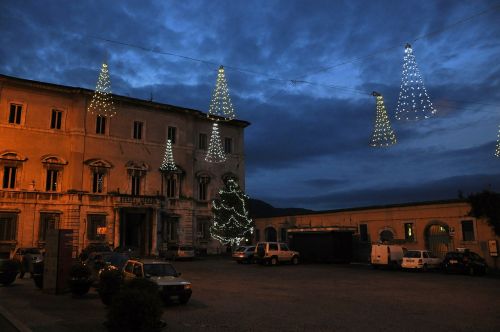 Umbria, Spoleto, Piazza, Kalėdos, Dangus, Apšvietimas