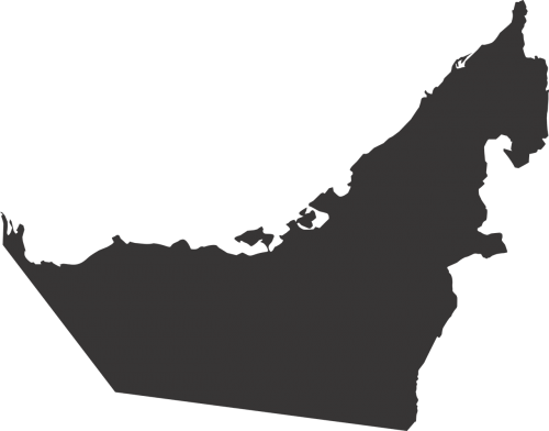 Jungtiniai Arabų Emyratai, Žemėlapis, Siluetas, Šalyse, Dubai, Artimieji Rytai, Nemokama Vektorinė Grafika