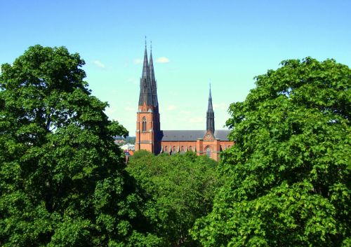 Uppsala, Švedija, Katedra, Medžiai, Bažnyčia, Istorija