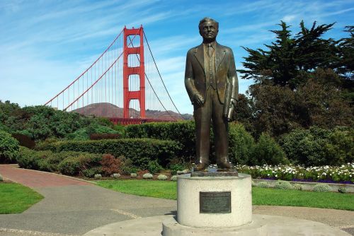 Usa, San Franciskas, Auksiniai Vartai, Statula, Architektas, Tiltas, Bronza, Paminklas