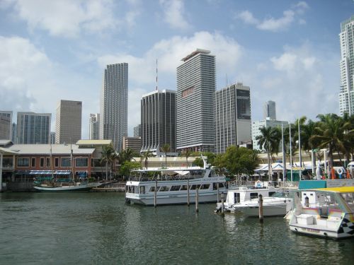 Usa, Miami, Panorama, Uostas, Jūra, Šventė, Perspektyva