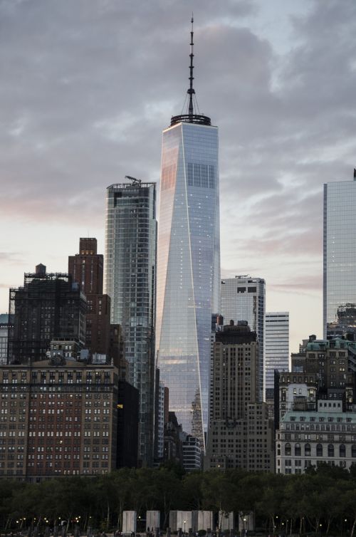 Usa, Niujorkas, Panorama, Stiklas, Architektūra, Nyc, Ny