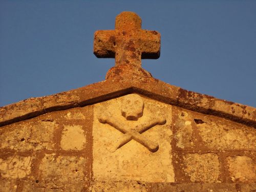 Valdepero Fuentes, Kastilija, Kaimas, Palencia, Ispanija, Kapinės, Kaukolė, Mirtis