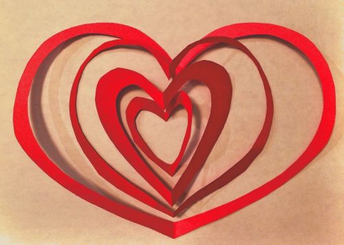 Valentine, Širdis, Popieriaus Širdis, Meilė, Romantiškas, Romantika