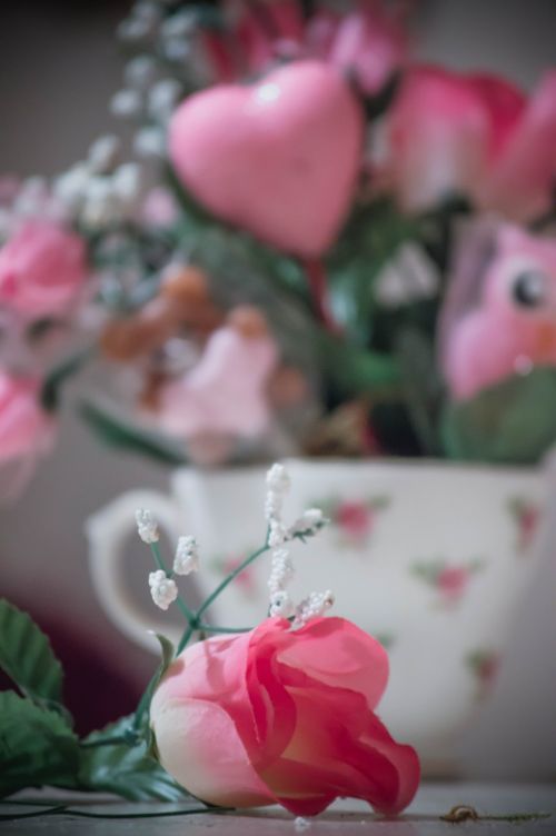 Valentine, Gėlės, Širdis, Meilė, Gėlių, Romantiškas, Rožinis, Rožė