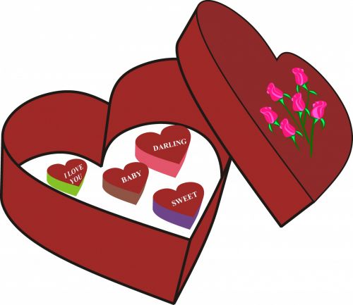 Valentines,  Saldainiai,  Meilė,  Gėlės,  Raudona,  Žmonės,  Iliustracija,  Iliustracijos,  Valentino Širdies Saldainių Dėžutė